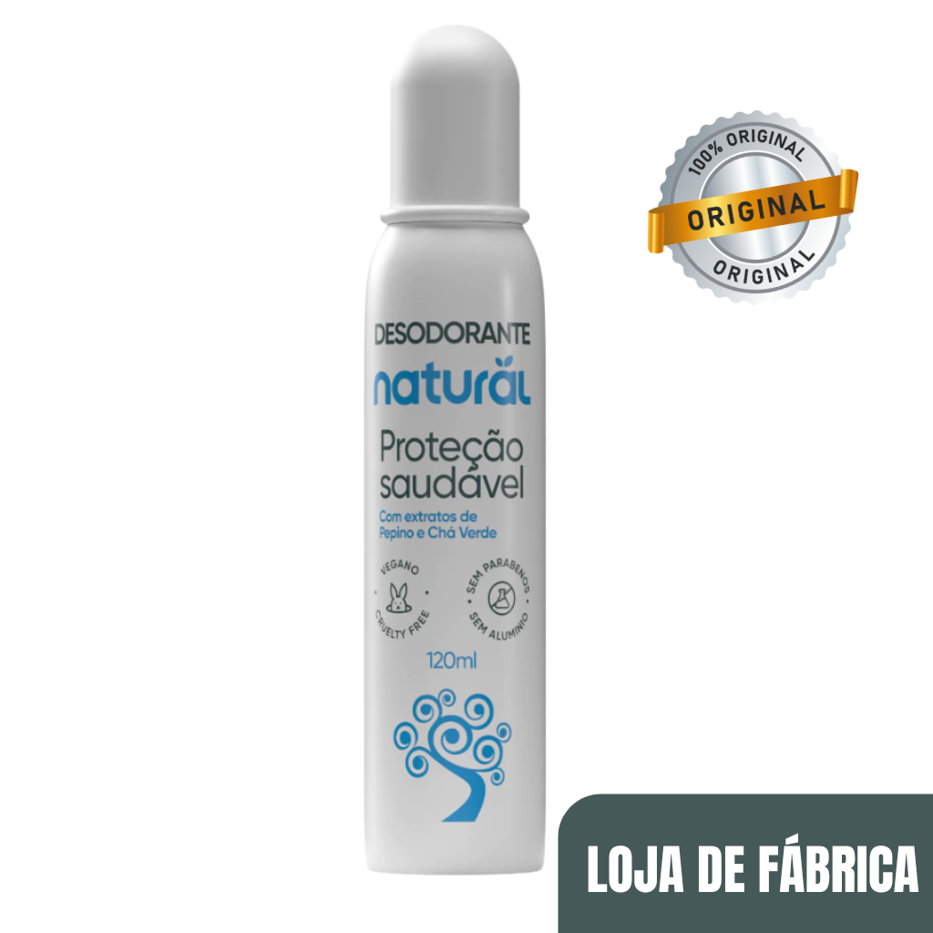 Desodorante Natural com Extratos de Pepino e Chá Verde 120mL Orgânico Natural