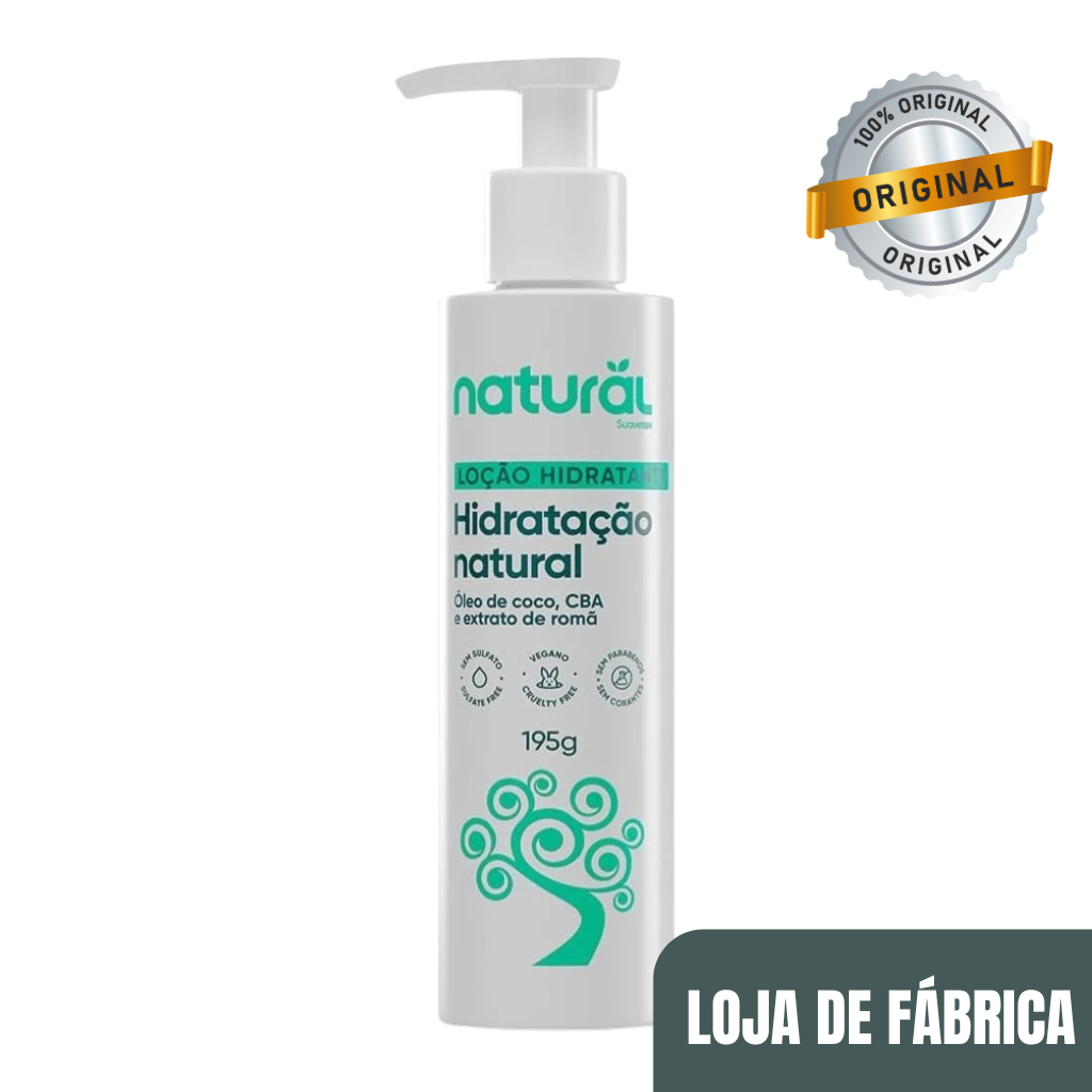 Loção Hidratante Orgânico Natural com Óleo de Coco, CBA e Extrato de Romã 195g