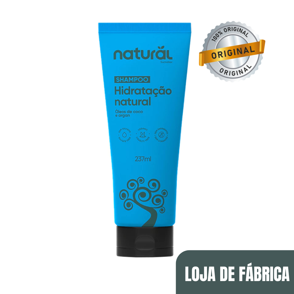 Shampoo com Óleo de Coco e Argan Shampoo Orgânico Natural Natural 237mL