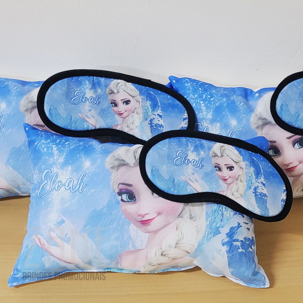 25 Almofadas e Tapa Olho Frozen Personalizado Lembrancinha Aniversário Batizado Congresso Festa do Pijama Naninha