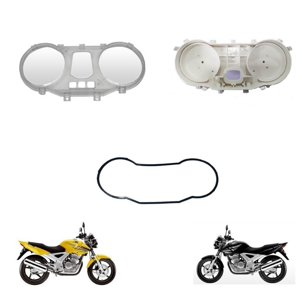 Carcaça Interna Branca Com Lente Visor e Borracha Vedação Painel Modelo Moto Cbx 250 Twister 2003