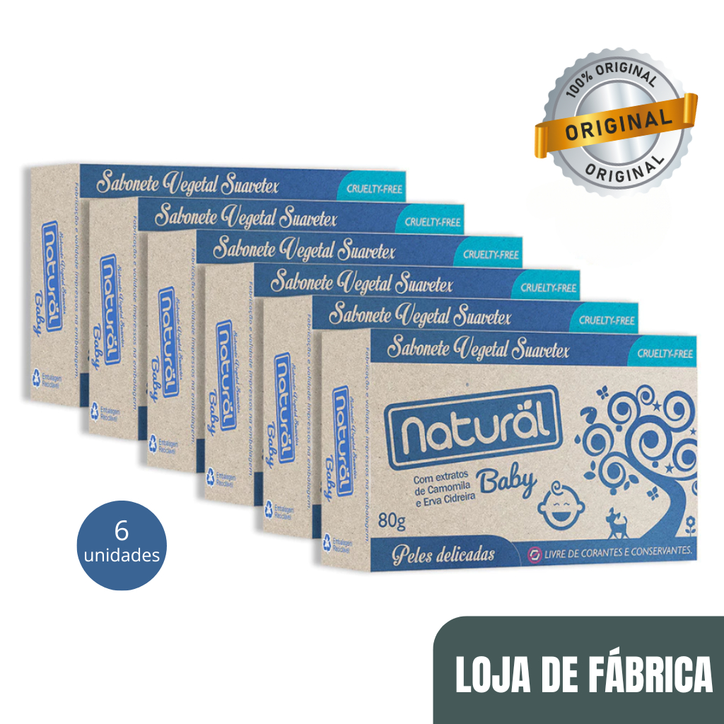 Kit 6 Sabonetes para Bebê Orgânico Natural Sabonete de Camomila Sabonete Vegano