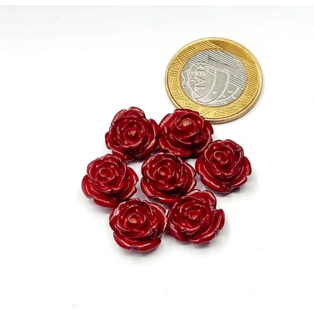 Flor de Resina - Vermelha, Roxa, Rosa, Branca, Preta - 15mm - 7 Peças em Oferta na Shopee