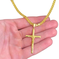 Cordão Corrente Cadeado duplo 7 mm Liga de Moeda Antiga Banhado a Ouro 18k