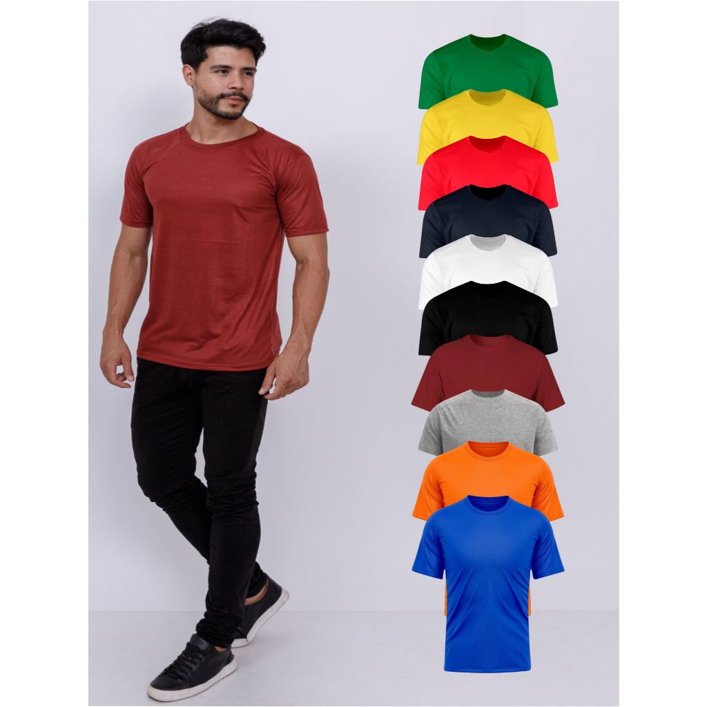 Kit 20 Camisetas 100% Poliéster Manga Curta Sortidas