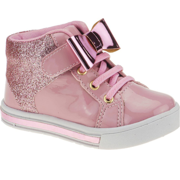 Tênis Infantil Menina Cano Alto Brilho Moda Volta as Aulas Casual Dia a dia Confortável Festa 7150 em Oferta na Shopee