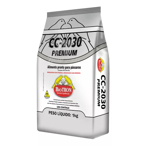 Biotron CC 2030 Premium 1kg Alimento Para Canário, Diamantes de Gould, Calafate, Curió e Bicudo