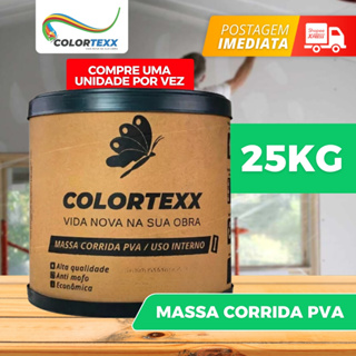 Massa Corrida Premium Pva 25kg Acabamento Nivelador Fácil Aplicação - Colortexx branca parede em Oferta na Shopee