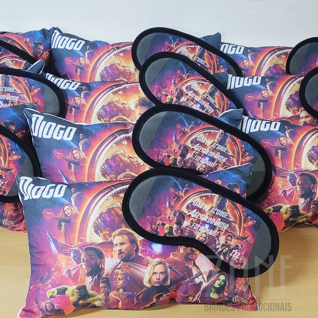 40 Almofadas e Tapa Olho Vingadores Personalizado Lembrancinha Aniversário Batizado Congresso Festa do Pijama Naninha