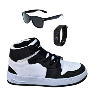 Tênis Infantil Masculino Botinha Cano Alto Meninos Escolar Passeio + Óculos Relógio em Oferta na Shopee