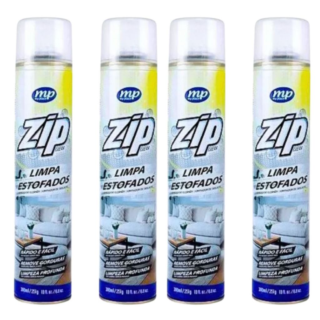 Limpa Estofados Tapetes Almofadas Sofás Colchões Banco Carro Tênis  Spray Zip 300ml Limpa a Seco