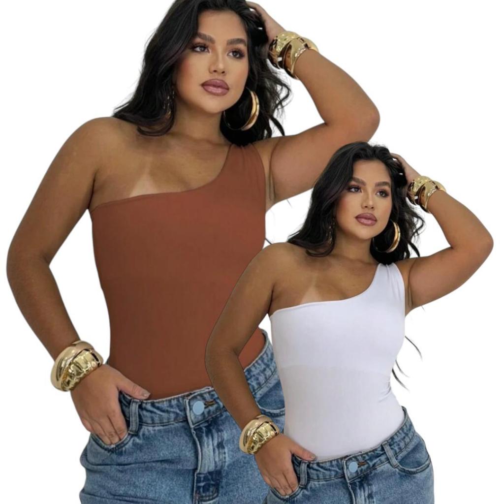 Kit 2 Body Feminino Mula Manca Blusa Alça Bori Bojo Blusinha Moda Suplex Estilo Blogeuira.