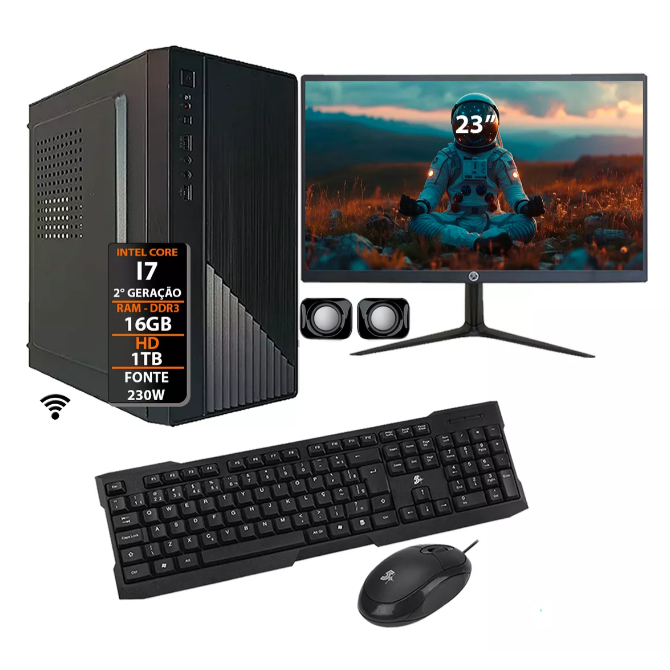 Computador Intel I7 16gb Hd 1tb Monitor 23 - Completo
