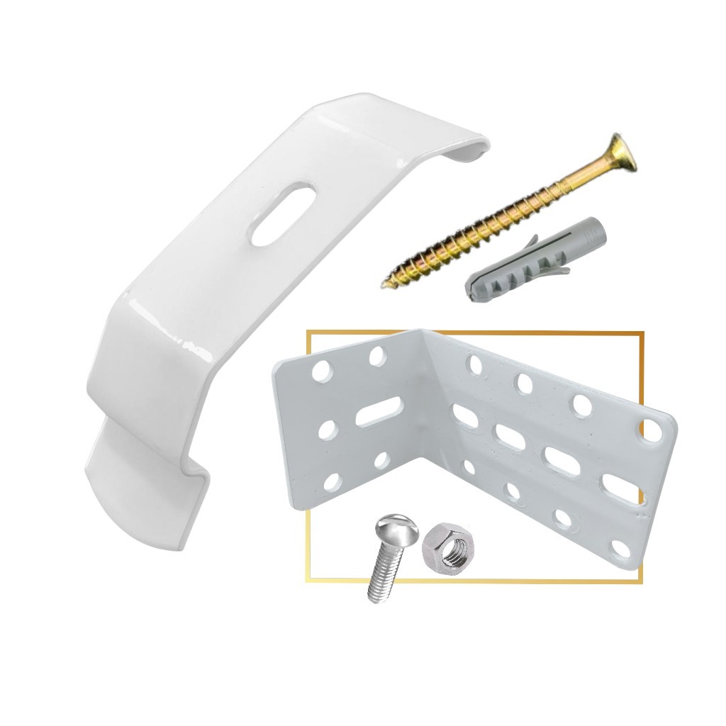 KIT 2 SUPORTE EM L PARA TRILHO SUIÇO DUPLO - PAREDE