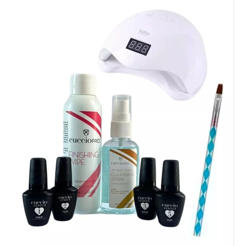 Mini Kit Blindagem Cuccio + Cabine Led/uv 48w + Pincel Unhas