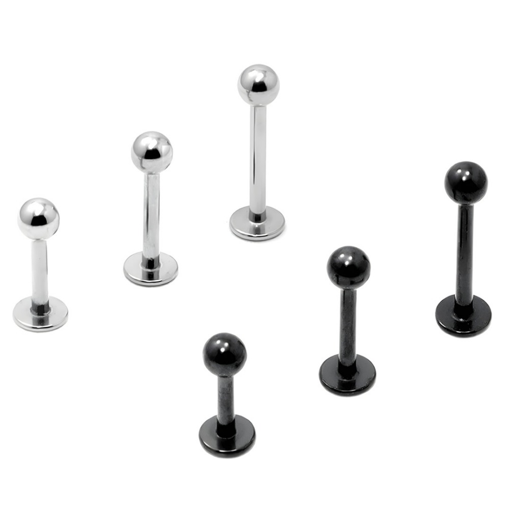 Piercing Labret, Tragus, Conch, Hélix, Medusa Aço Cirúrgico Bolinha Preto PVD ou  Prata - 1 Peça em Oferta na Shopee