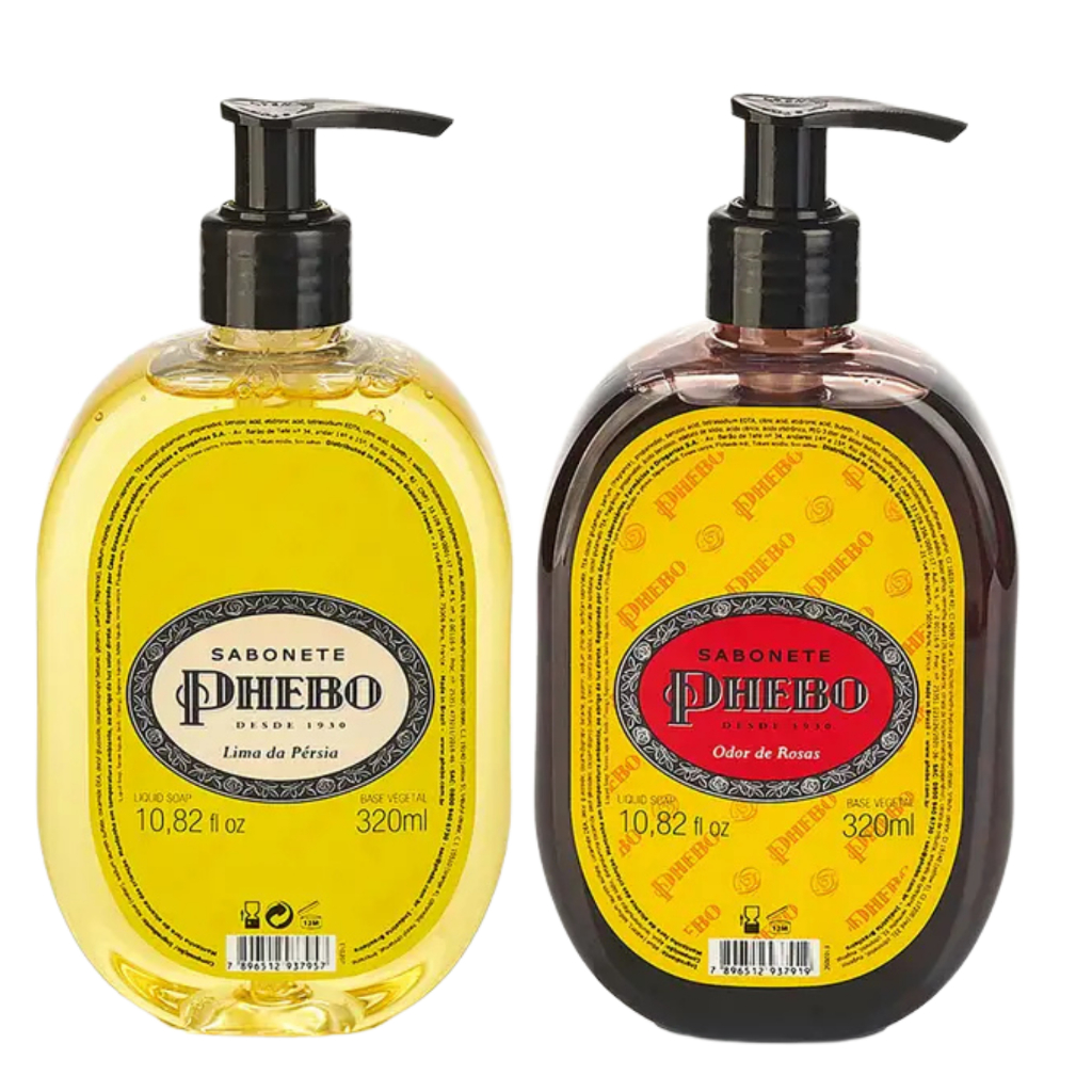 KIT SABONETES LÍQUIDO PHEBO GLICERINA ODOR DE ROSAS