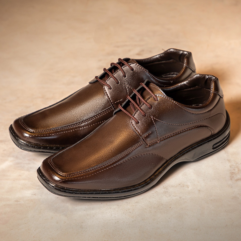 Sapato Social Masculino Laboshoes Cadarço Bico Quadrado Confortável Marrom Tamanho Especial em Oferta na Shopee