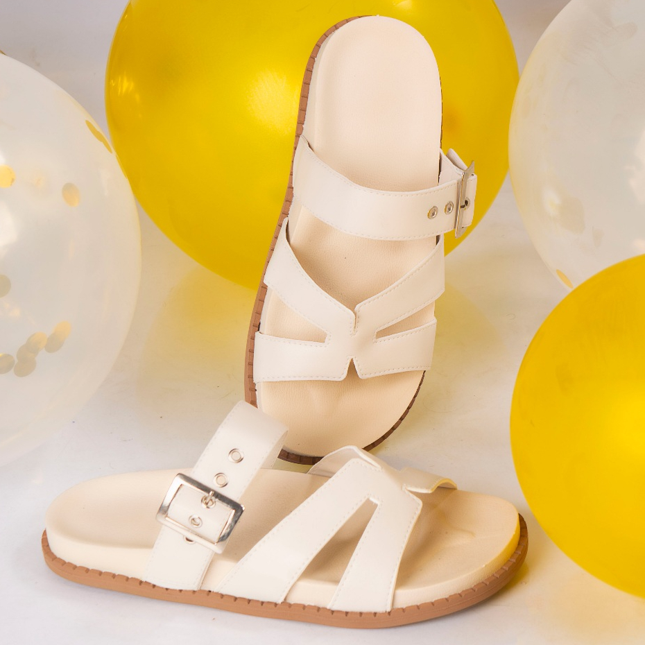 Sandália Papete Chinelo Flat H Feminina Birken Fivela Flatform