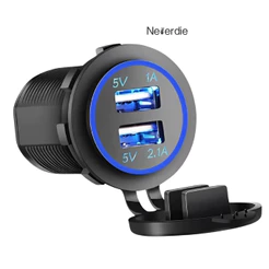 Tomada Carregador Usb Veicular Carro 2 Saídas 1.0a E 2.1a