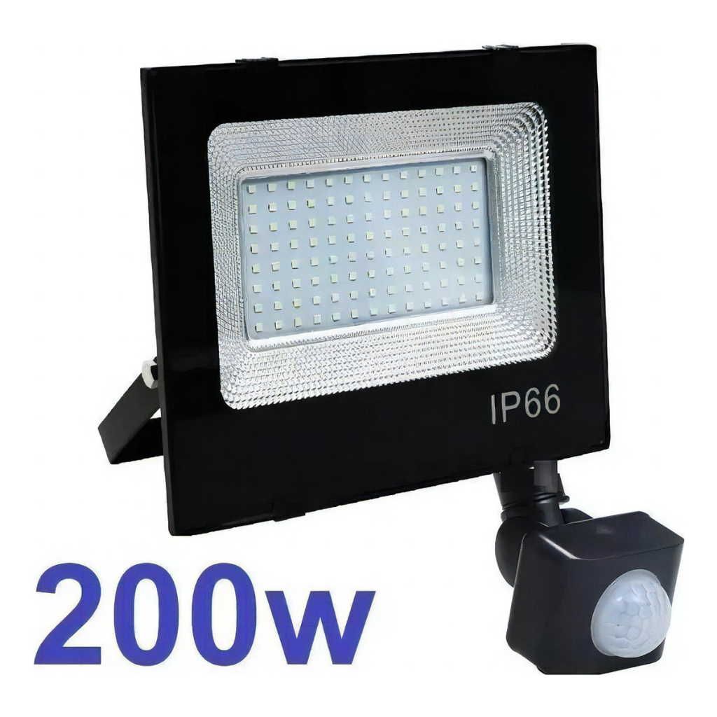 Refletor 200w Sensor Fotocélula Holofote Cor Da Carcaça Preto Cor Da Luz Brancofrio 110v220v