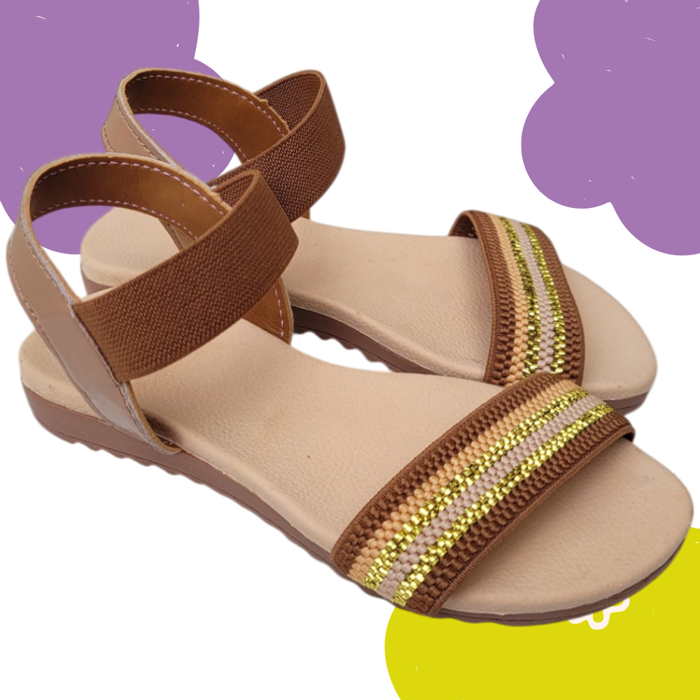 Sandália Infantil Menina Elásticos Favo De Mel Calce Fácil Rasteirinha Super Confortável Feminina