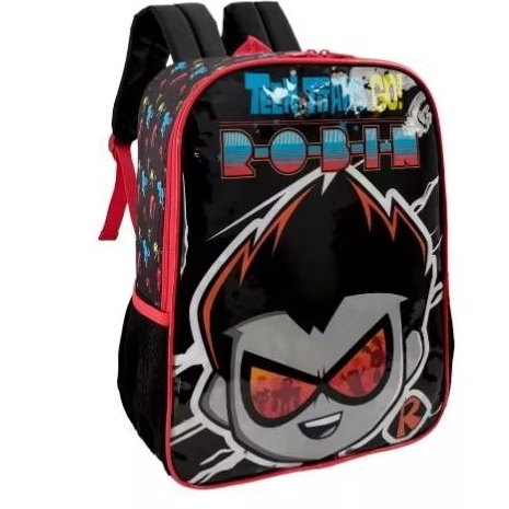 Mochila Escolar De Costas Com Estojo Robin Teen Titans