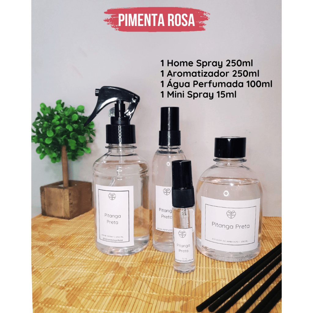Pimenta Rosa: Mini Spray, Água Perfumada para tecidos, Home Spray, Aromatizador de Varetas