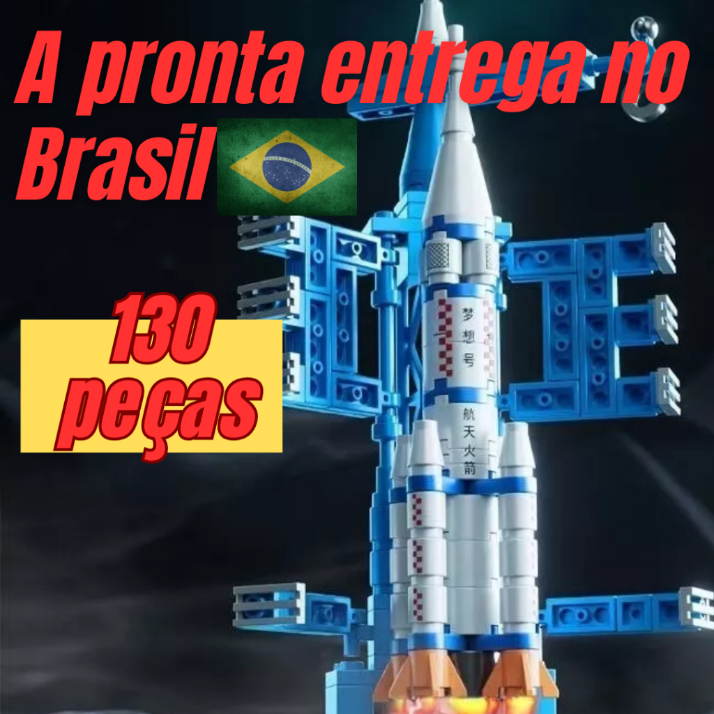 Blocos de Montar Nave Espacial e Foguete Compatível Colecionável brinquedo educativo brinquedo de montar