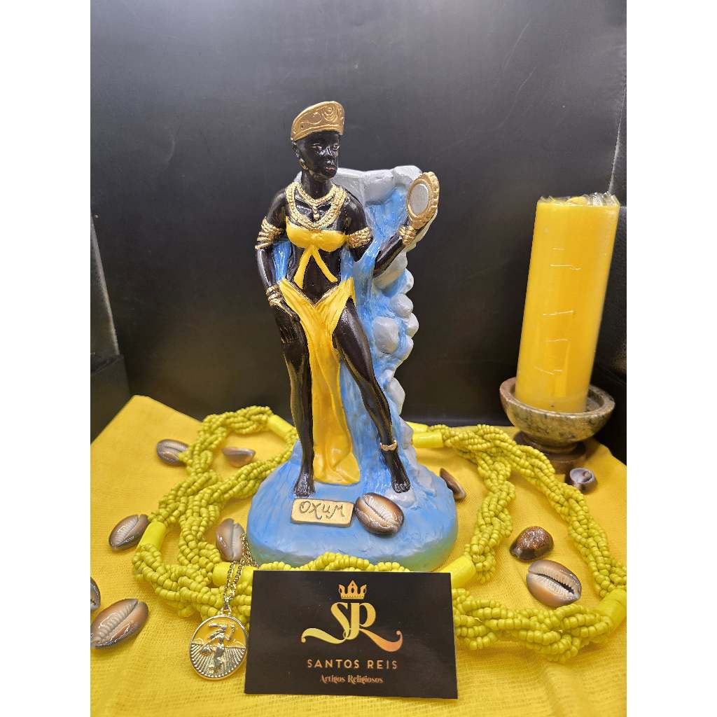 Imagem Escultura Orixá Oxum Gesso Primeira Linha Umbanda Candomblé