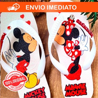 Chinelo original Mickey e minnie chinelo adulto e infantil personalizado para mãe e filha em Oferta na Shopee