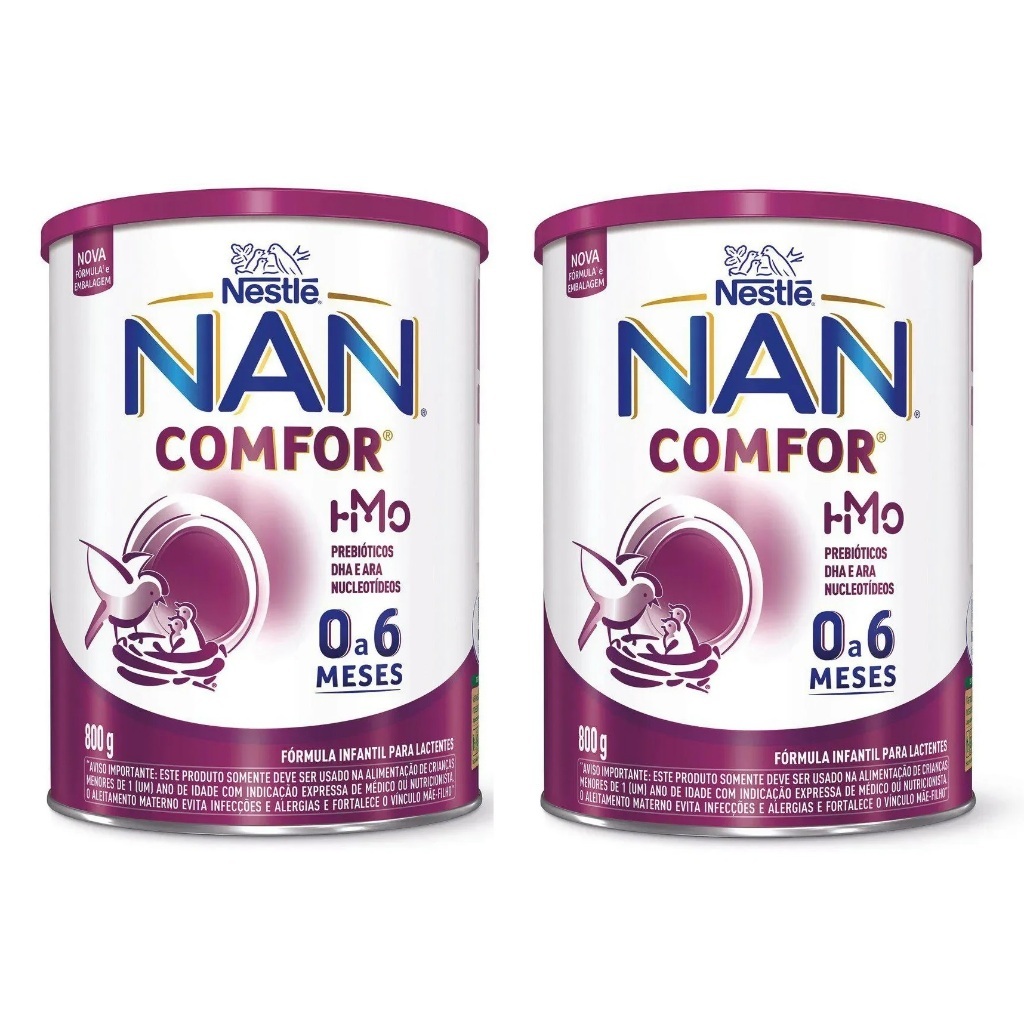 Kit Com 2 Nan Comfor 1 Nestle Formula Infantil 800g