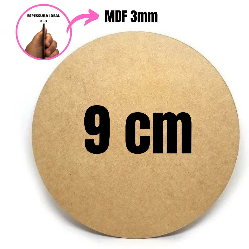Bolacha Porta Copos redonda Pacotes o Mdf para artesanato 9x9c Kits 10, 20, 30, 40, 50 e 100 Alta Qualidade Bolacha Mdf