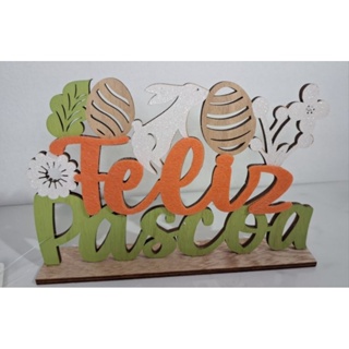 Enfeite de Páscoa plaquinha em Mdf em Oferta na Shopee