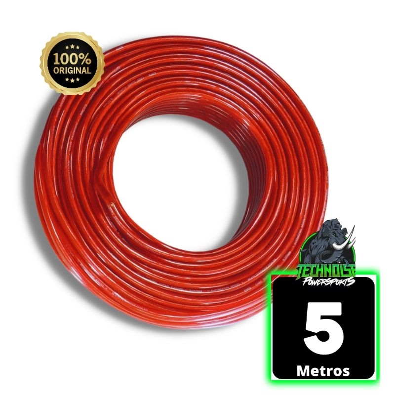 Cabo Fio De Bateria 5 Metro 21mm 16mm 9mm 6mm Technoise 100% Cobre Vermelho