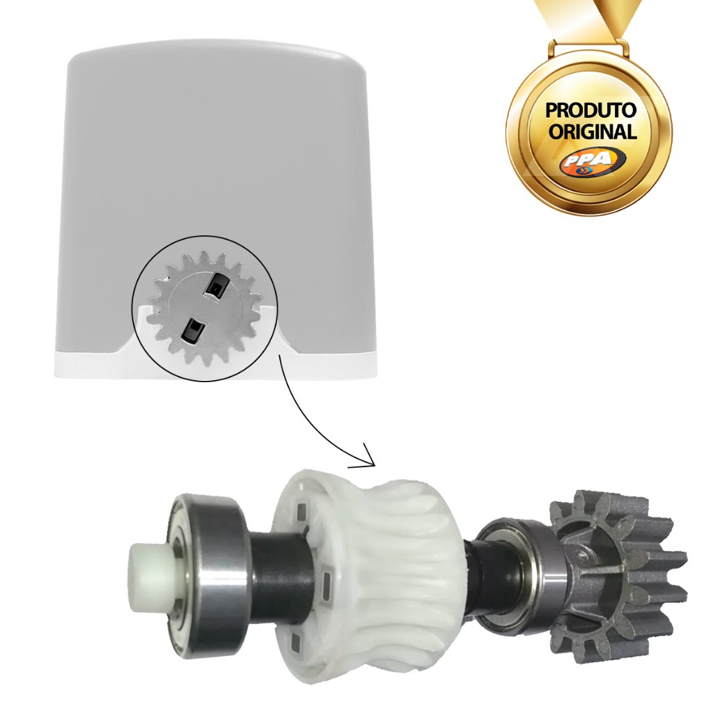Kit Completo Eixo Coroa Z23 Engrenagem Z14 Rolamento PPA