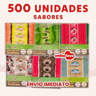500 Embalagem para Trufa e Bombom 15x16cm Sabores em Oferta na Shopee