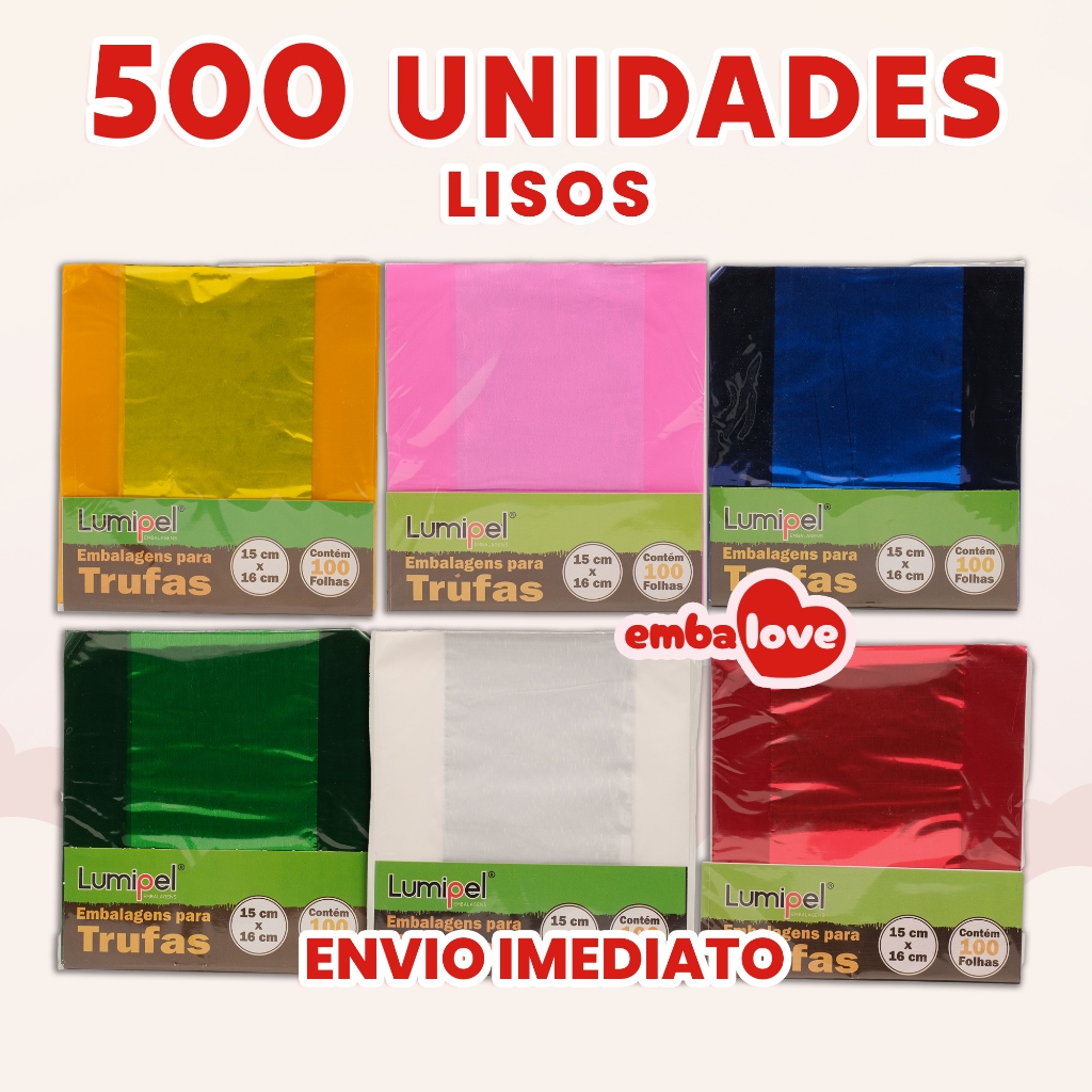 500 Embalagem para Trufa e Bombom 15x16cm Lisos em Oferta na Shopee