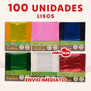 100 Embalagem para Trufa e Bombom 15x16cm Lisos em Oferta na Shopee