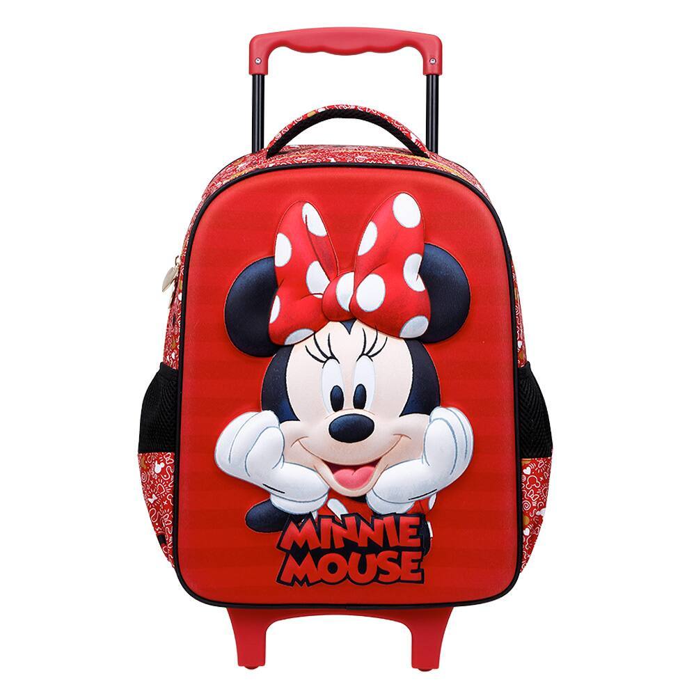 Mochila Escolar Infantil de Rodinhas Minnie Disney em Poliéster 16" Xeryus - PT 1 UN em Oferta na Shopee