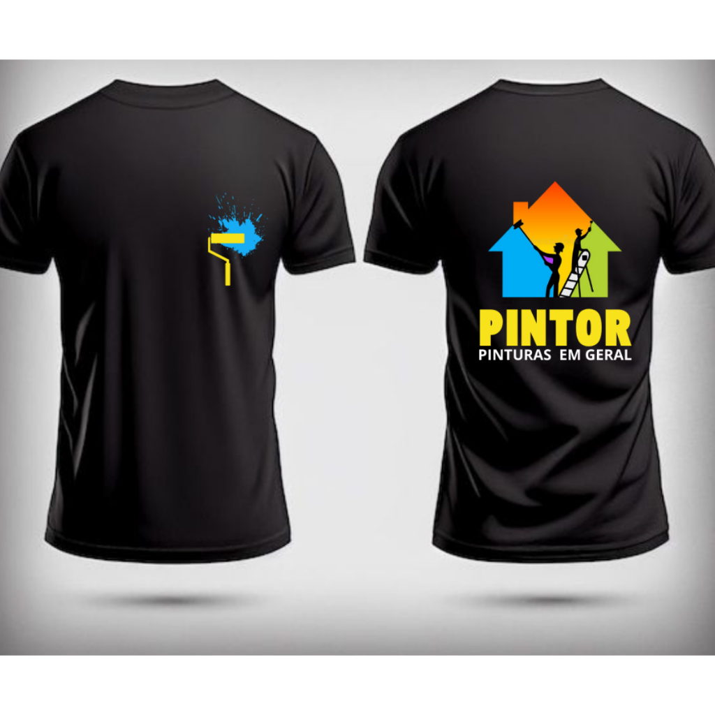 Uniforme de pintor camiseta 100% algodão gola redonda malha leve não esquenta confortavel não trasnpira