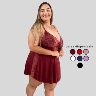 Camisola Sara Plus Size Renda Lateral Sensual Feminina em Oferta na Shopee