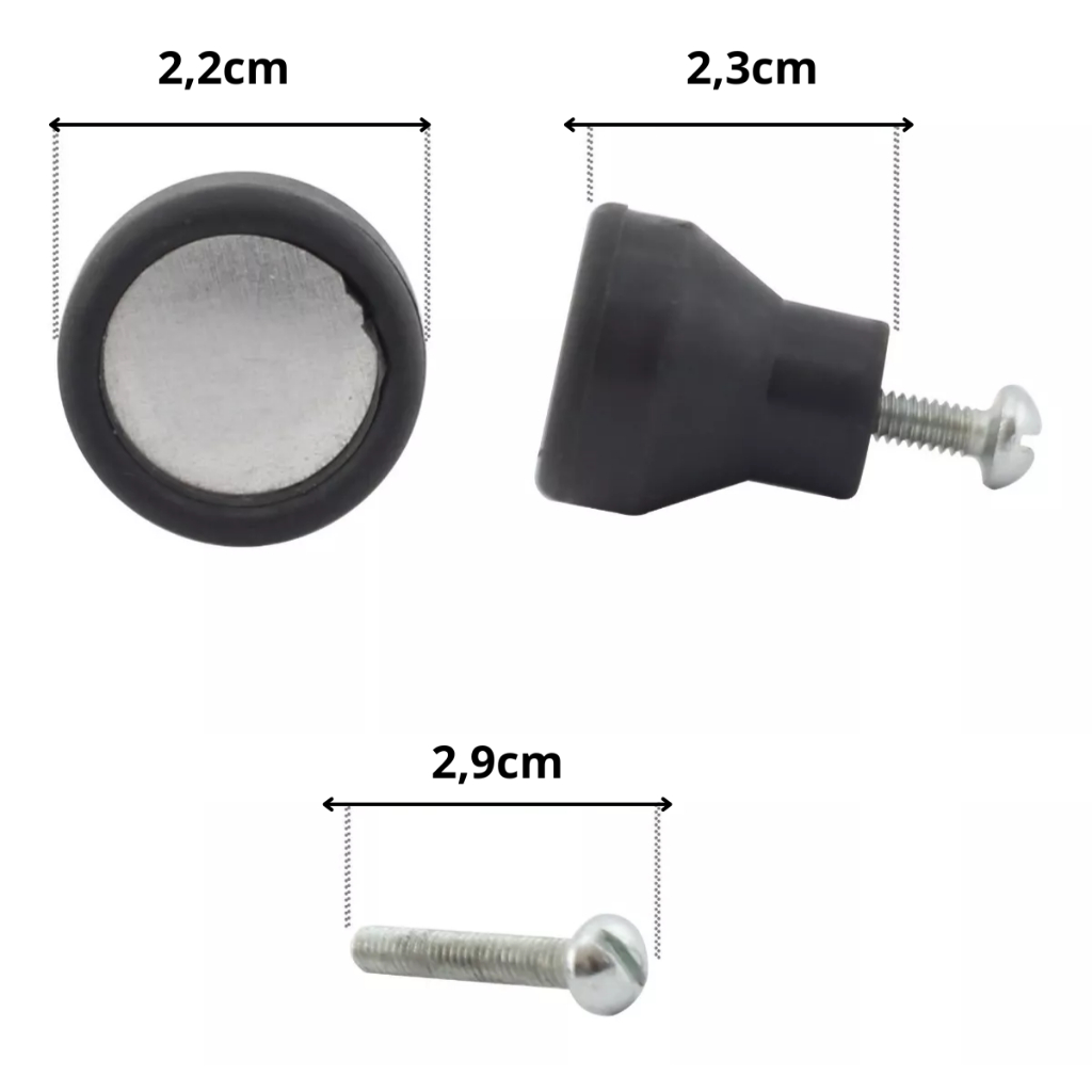 4 Puxador Simples de Box Acrílico Preto – Ideal para Portas, Abrigo de Pia e Banheiro — imagem 2 de 2