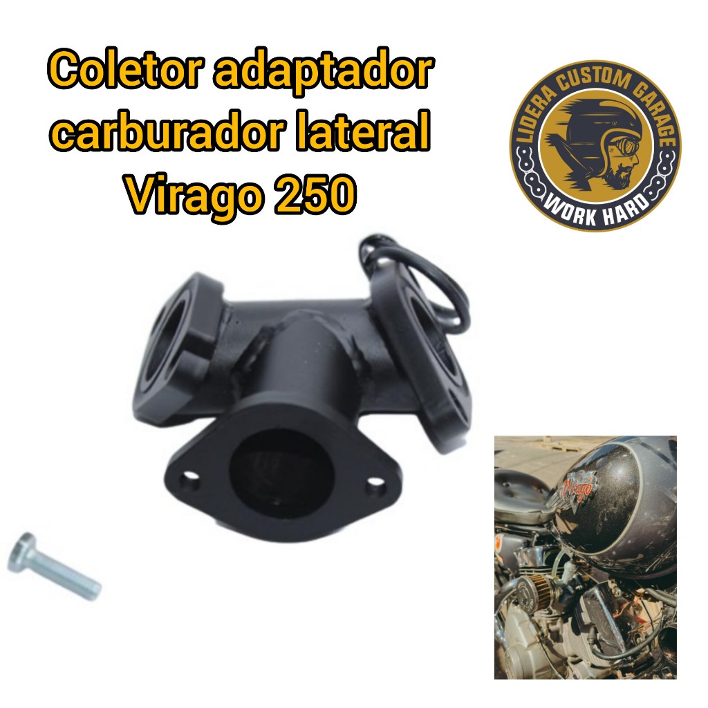 Coletor Adaptador De Carburador Lateral Cg125 Para Virago/ Kansas / Vblade / Fúria 250cc