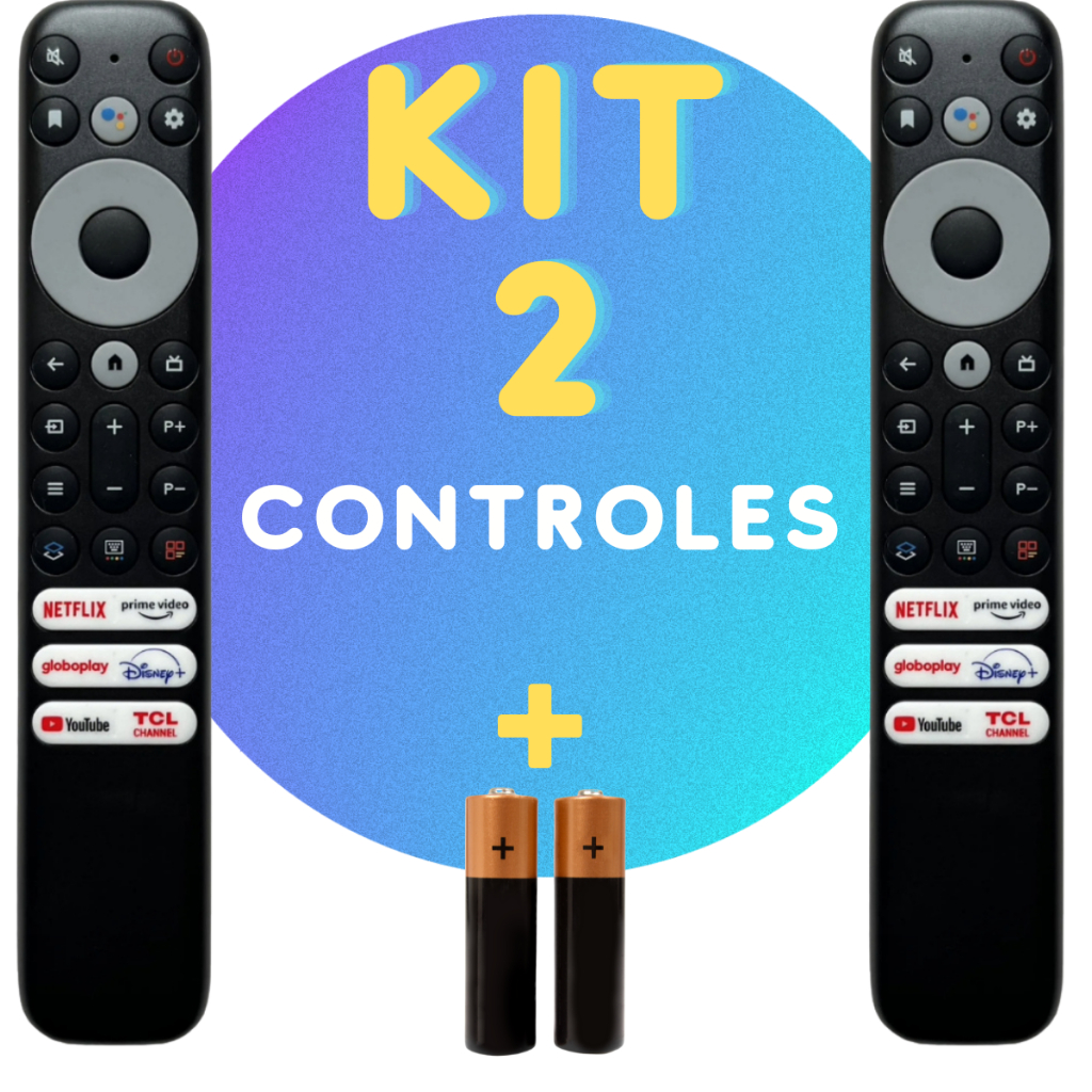Kit 2 Controle Remoto Para Tv Tcl Smart 4k Rc902v Netflix Youtube