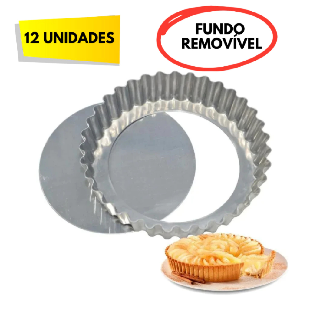 KIT 12 UNIDADES FORMA TORTINHA CRESPA FUNDO REMOVÍVEL – EM FLANDRES em Oferta na Shopee