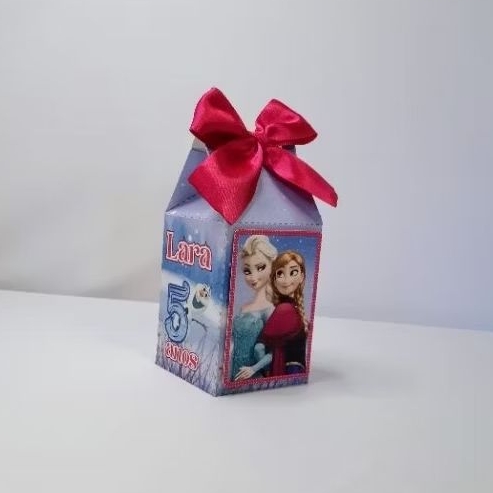Lembrancinha Personalizada Caixa Milk, Frozen, Circo Rosa, Fundo do Mar, Jardim, Princesa, Fazendinha