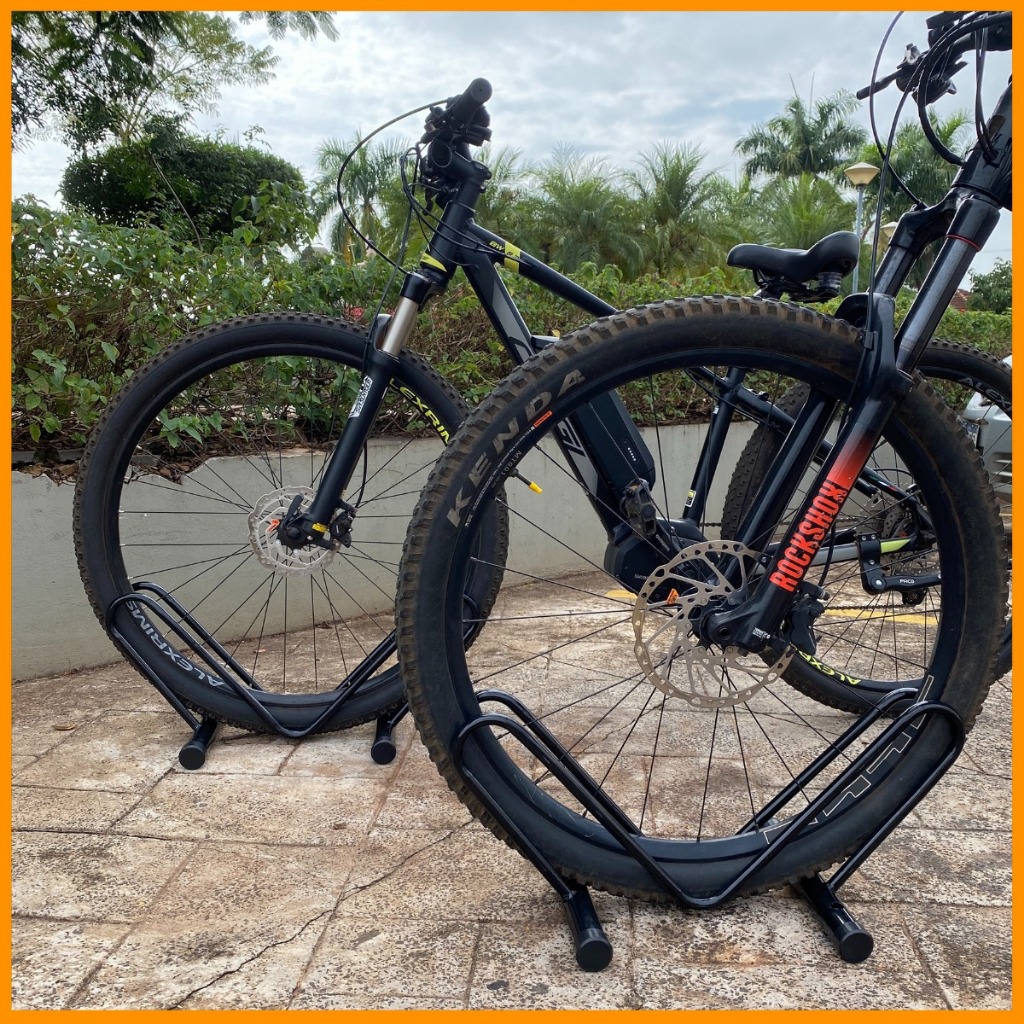 Kit 2 Suportes de Chão para Bicicleta Bike Speed ​​MTB 1 Vaga Compacto Seguro Promoção Top Promoção