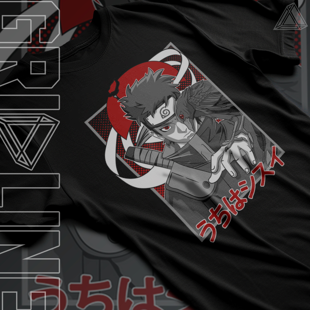 Camiseta Shisui Uchiha Corvo Genjutsu Mangekyo Sharingan Anime Unissex