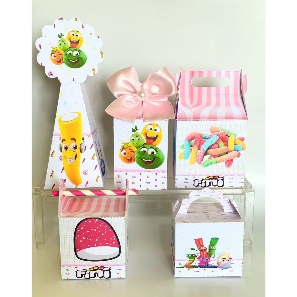 KIT FESTA  BALA FINI Personalizado  pegue e Monte Lembrancinhas - Aniversário - Caixinha Personalizadas - papelaria p